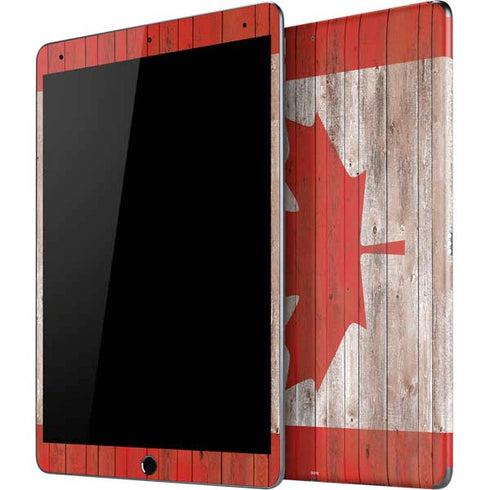 Canadian Flag Dark Wood iPad Skins